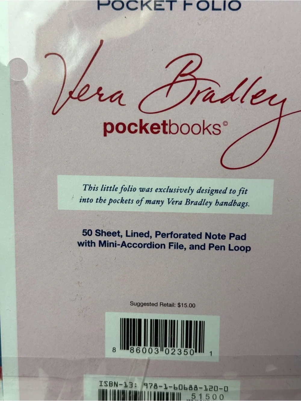 NWT Vera Bradley English Garden Pocket Folio Retired Pattern